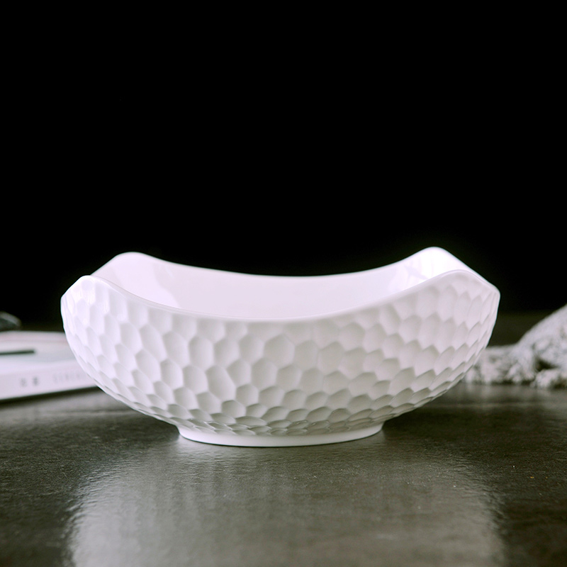 Creative Nordic style single ceramic tableware move pure white foot bowl dish bowl of fruit salad bowl