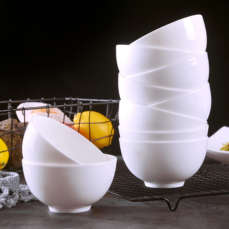 Jingdezhen 10 pack 】 【 pure white ipads China rice bowls suit household of Chinese style is contracted, small ceramic bowl
