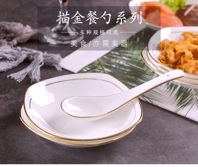 Jingdezhen manual gold 】 【 son home up phnom penh ipads porcelain run Chinese tableware, lovely ceramic spoon, soup spoon