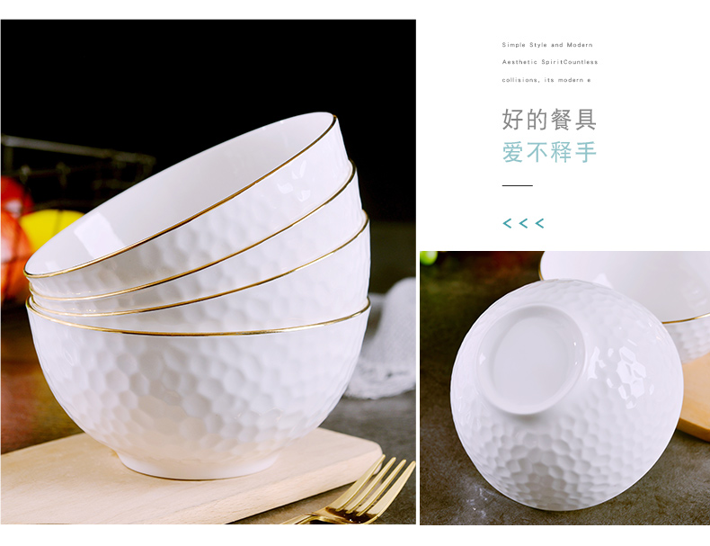 Jingdezhen household ipads porcelain bowl 6 inches up phnom penh rainbow such as bowl suit students creative European large bowl mercifully rainbow such use