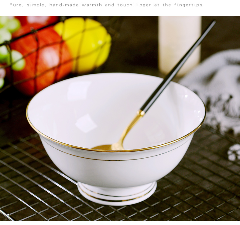 Household hand - made ipads China up phnom penh tall bowl suit European creative ceramic don 't eat hot rice bowls large rainbow such use