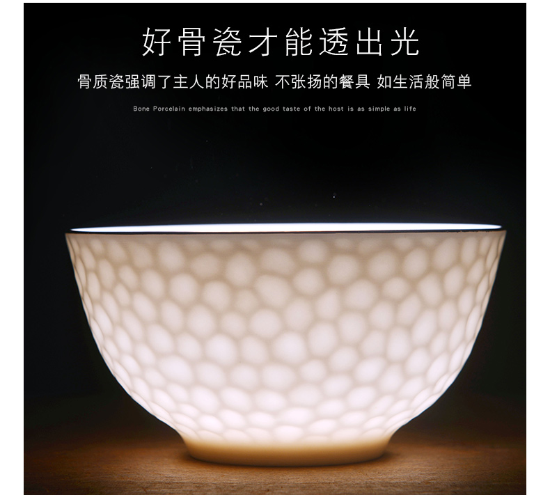 Contracted ipads bowls mercifully rainbow such as bowl of rice bowl with soup bowl jingdezhen ceramic tableware pure white food bowl bowl bowl