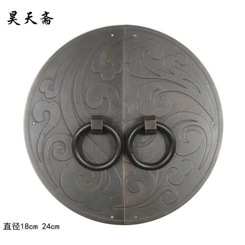 昊天斋 Новый продукт китайский чистый медный ручной, антикварный ручный гардероб с большим деревянным дверным аппаратным аксессуаром, ящик для дверей Дверной