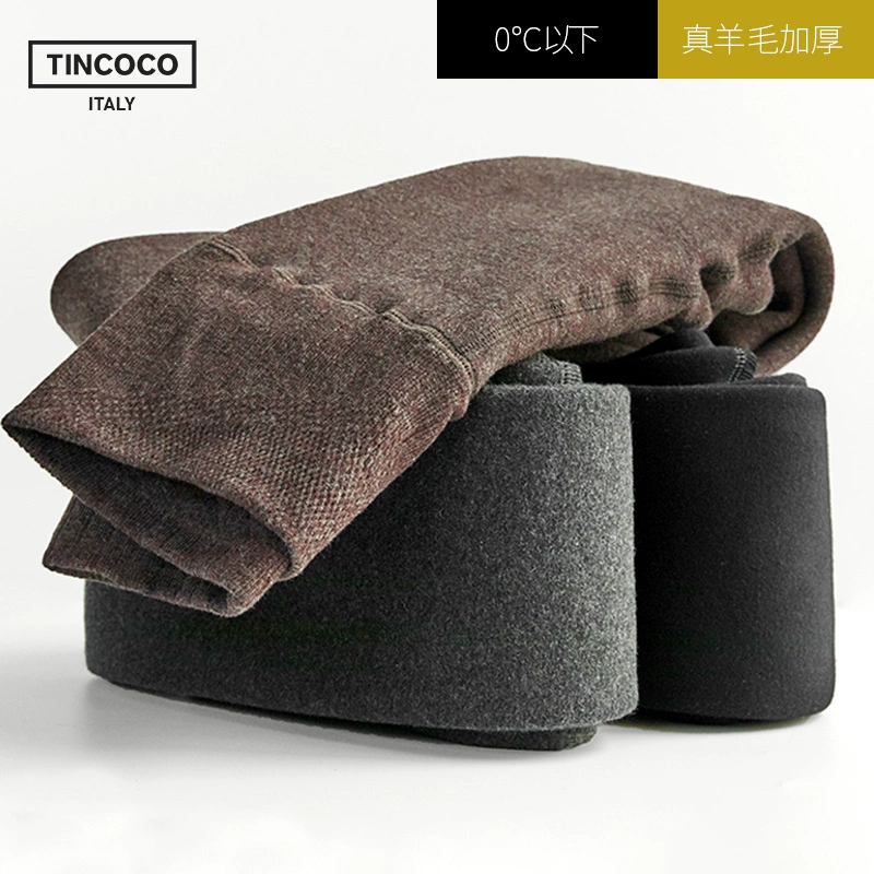 TINCOCO mùa đông 420g mờ cộng với nhung dày màu đen tất đáy quần legging cạp cao bên ngoài quần tất phụ nữ - Xà cạp