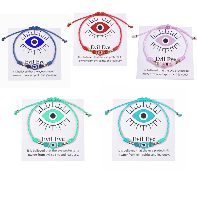 Turkish Evil Eye Card Bracelet Handmade Red String Blue Eye Jewelry Bracelet Turkish Evil Eye Card Bracelet Handmade Red String Blue Eye Jewelry Bracelet