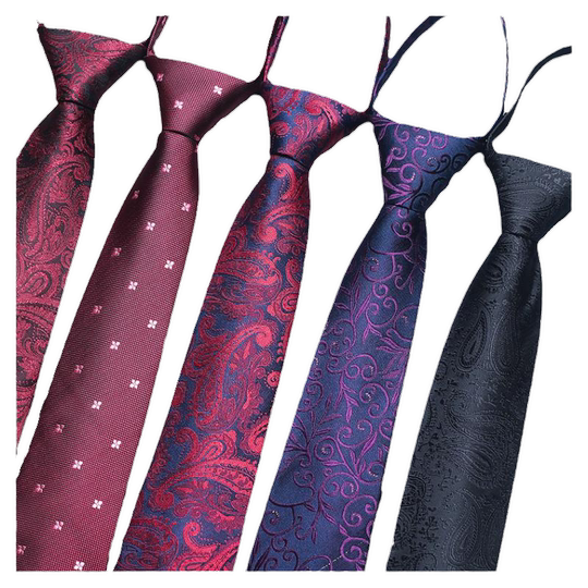 欧美复古佩斯利花纹领带男7cm 正装休闲英伦黑色金色腰果拉链领带