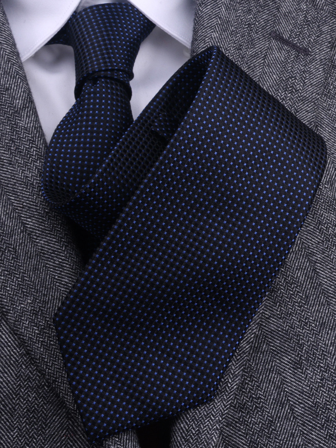 Silk Mulberry Silk Dark Blue Polka Dot Tie Men's Business Formal Wear 8cm Korean Style Tie Wedding Groom