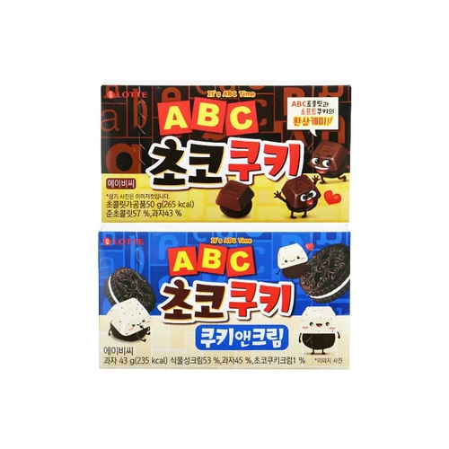 Шоколадное печенье Lotte ABC, 43 г, крем-сэндвич, печенье Oreo, импортные корейские шоколадные закуски