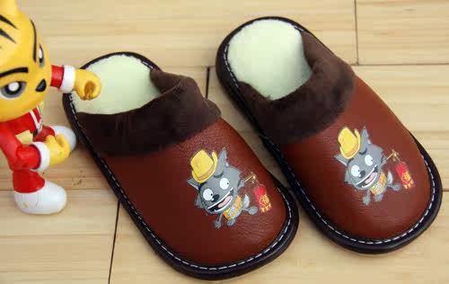 Pantoufles enfants en cuir synthétique pour hiver - semelle tendon - Ref 1026392 Image 4