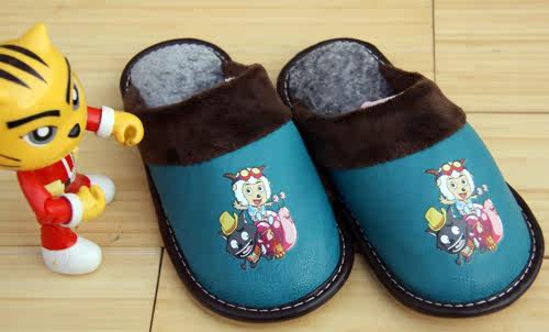 Pantoufles enfants en cuir synthétique pour hiver - semelle tendon - Ref 1026392 Image 8