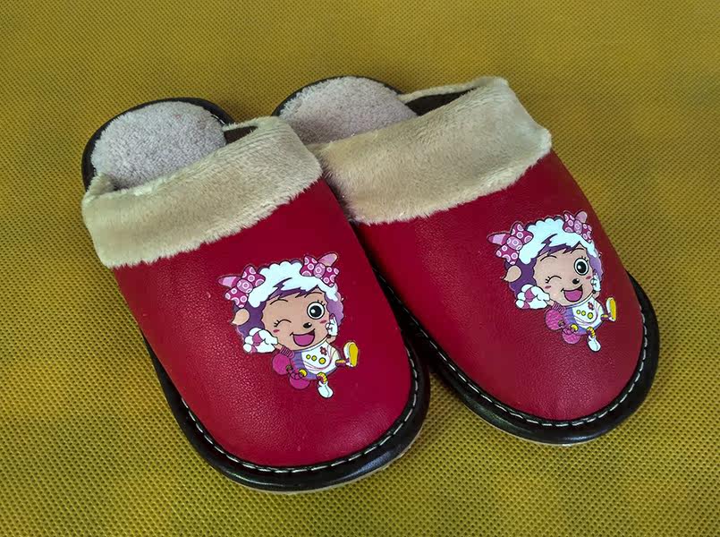 Pantoufles enfants en cuir synthétique pour hiver - semelle tendon - Ref 1026392 Image 12