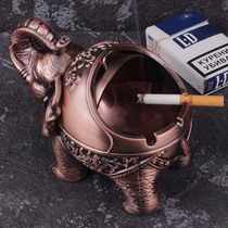 Elephant Ashtray Living Room With Lid Metal Smoke Cylinder Personality Fashion Covered Odourless Auspicious Elephant Men Gift Pendulum