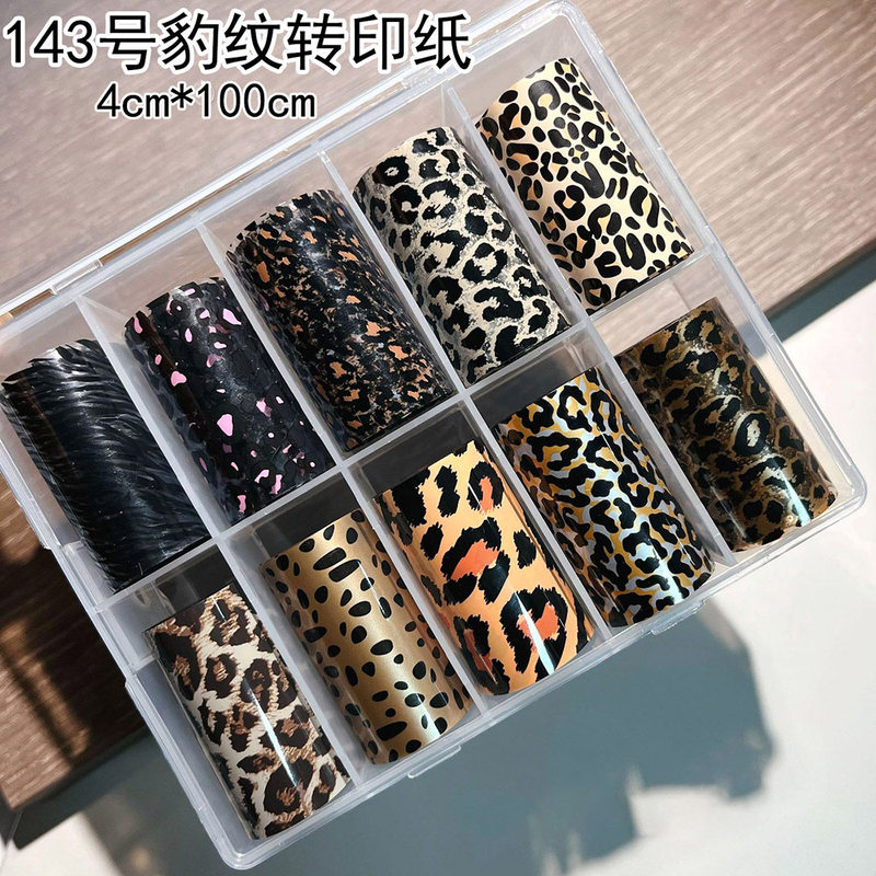Nail Art Leopard Print Transfer Paper Starry Sky Paper Snake Pattern Laser Paper Starry Sky Glue Butterfly Translucent New Nail Decoration