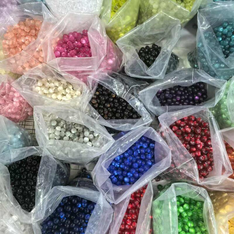 11mm Bead Buttons, Round Hidden-Hole Small Buttons for Women's Chiffon Shirts, Tang Suits, Cheongsam Buttons, Decorative Colorful Beads