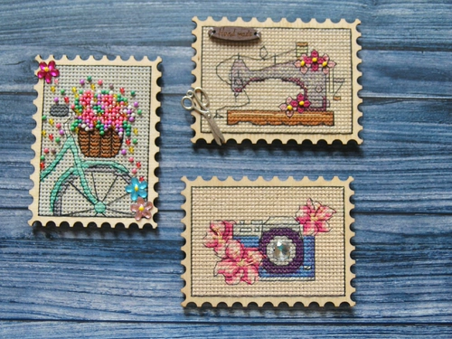 [DMC R Line Set] Печать Cross Stitch Citizen Custom Stamp Series 25-48 деревянные марки доски