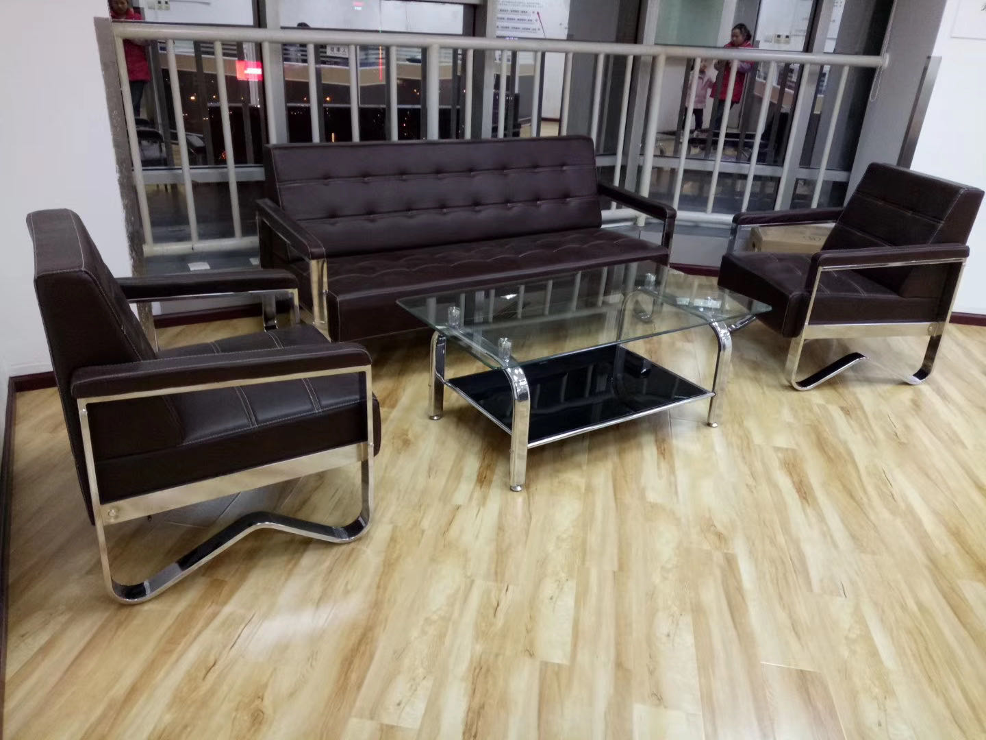 Brief MODERN OFFICE SOFA TEA TABLE COMBINED BUSINESS RECEPTION TRIO POSITION SOFA