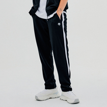 DESCENTE Disant Korea season men and women small LOGO elastic waist lace-up white sports trousers