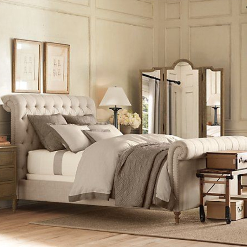 French imported primary color rain dew hemp pure linen bedding four-piece set can be customized to piece the corner exquisite atmospheric enzyme wash