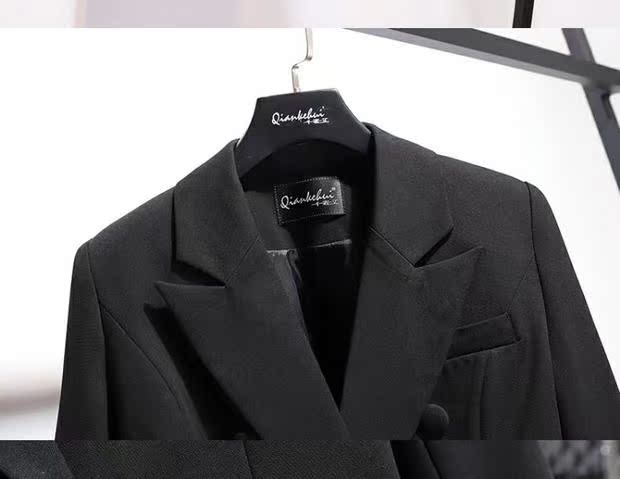 Áo khoác vest nữ nhỏ tay 2018 xuân hè thu nhỏ Hàn Quốc đen mỏng đôi áo dài tay cho nữ áo khoác bomber nữ