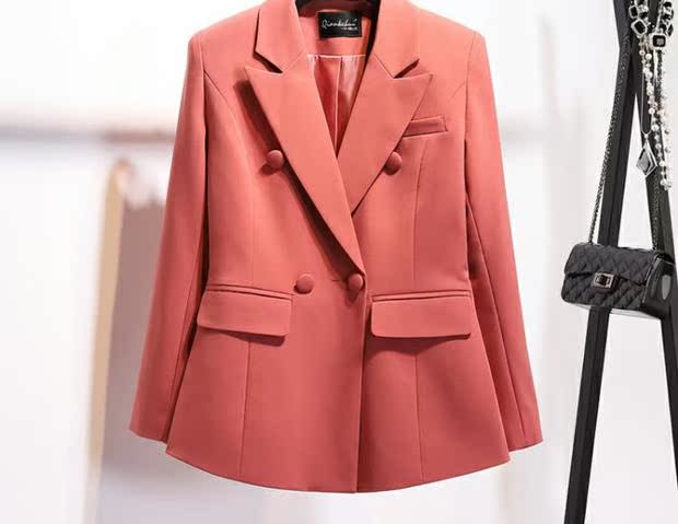 Áo khoác vest nữ nhỏ tay 2018 xuân hè thu nhỏ Hàn Quốc đen mỏng đôi áo dài tay cho nữ áo khoác bomber nữ