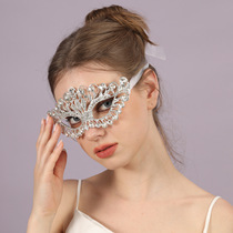 Prom mask headwear boyfriend and girlfriend party rhinestone tassel party personality mask stage performance performance accessories