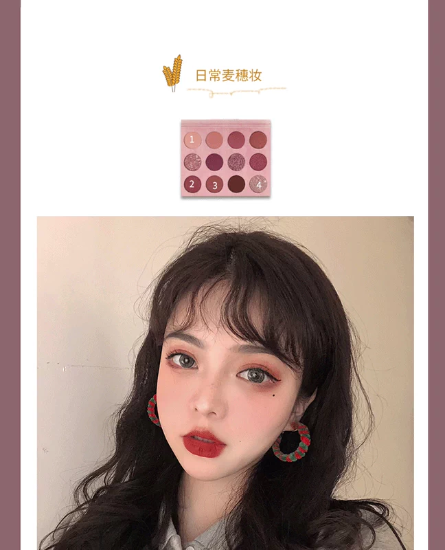 TASu cô là 12 màu phấn mắt món ăn mờ lá phong đỏ ấm màu cam phân cực nàng tiên cá JI khô hồng đất màu phấn mắt - Bóng mắt colourpop bảng mắt