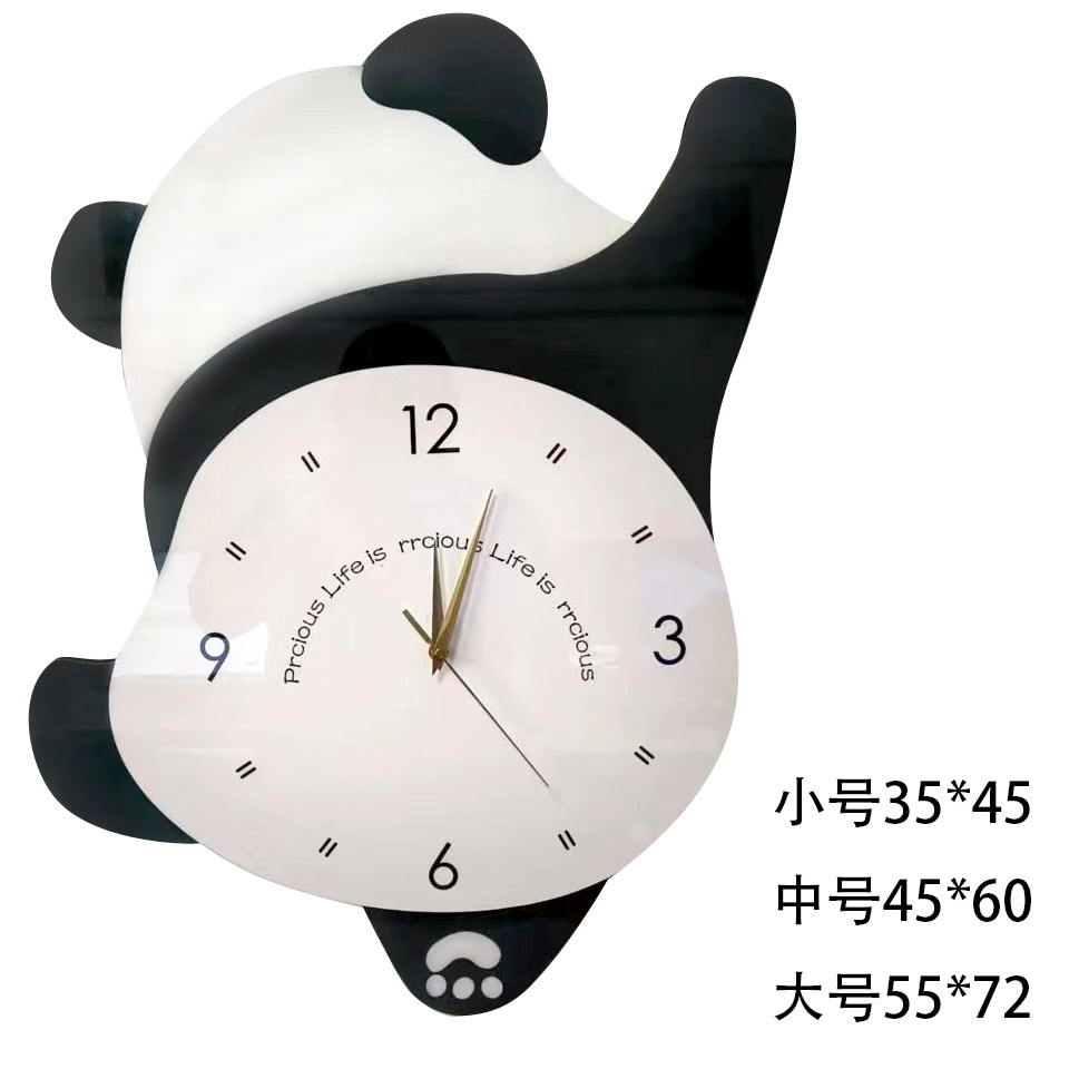 Panda Hanging Clock Living Room Fashion Clock Bedroom Silent Swing Watch Cute Room Restaurant Decoration Bell Multifunction-Taobao