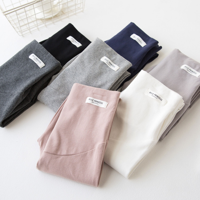 Korean Dongdaemun Maternity Leggings, Spring and Autumn Thin Style, Outerwear, Pure Cotton, Seamless, Elastic Waist, Belly Support Pants, Stretchy Long Pants