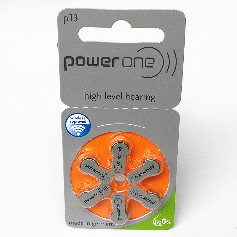 Buy PowerOne hearing aid batteries imported from Germany P13 PR48 1.45V