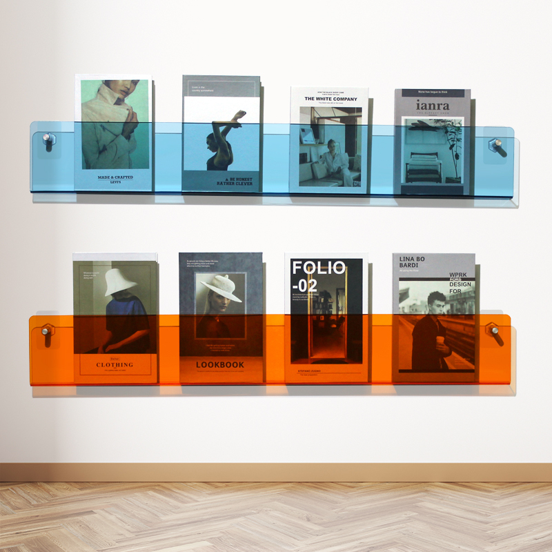 Creative Wall Bookshelf Magazine Rack Kidsren's Picture Book Colorful Acrylic Wall-Mounted Wall Decoration Display Rack