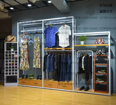 Clothing store display rack clothing rack floor-standing clothing store hangers men's and women's shelves simple fashion display cabinet