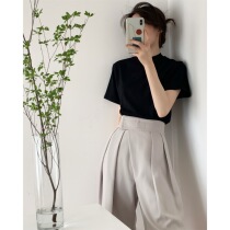 ICTS sober self-disciplined and magnanimous yuppie feel daily wear light gray Velcro suit shorts