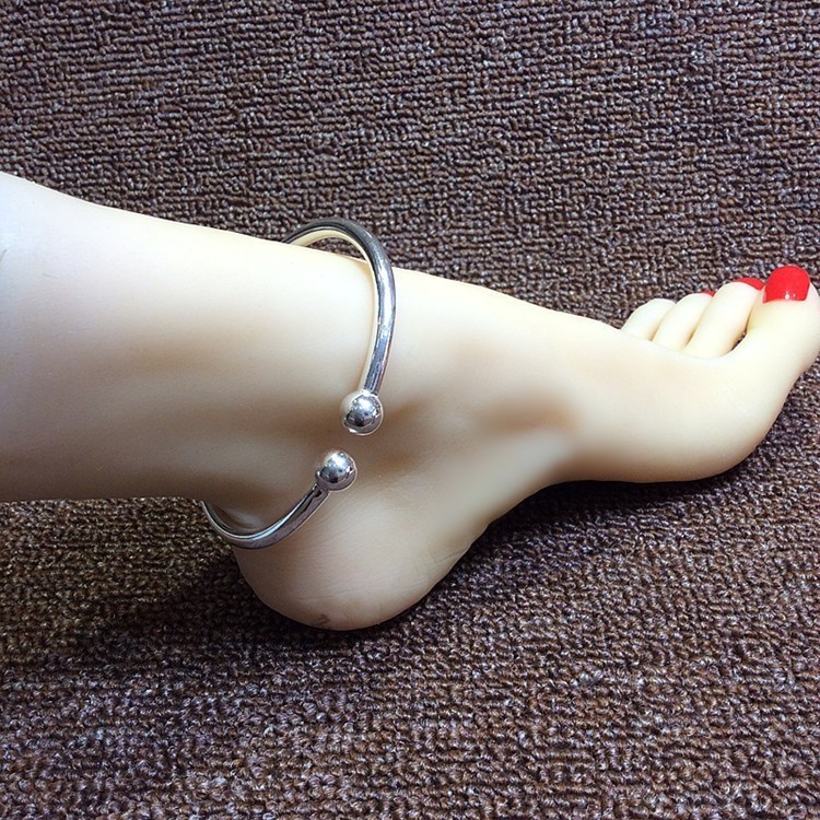 ソリッドスターリングシルバーのオープンアンクレット、エスニックスタイルの吊り下げベル、星座、星座、誕生年、赤いロープ付き、男女兼用アンクレット