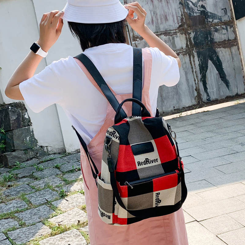 Full River Red New Brief About Double Shoulder Bag Lady Canvas Casual Folds Graffiti Cotton Linen Bag Art Travel Bag