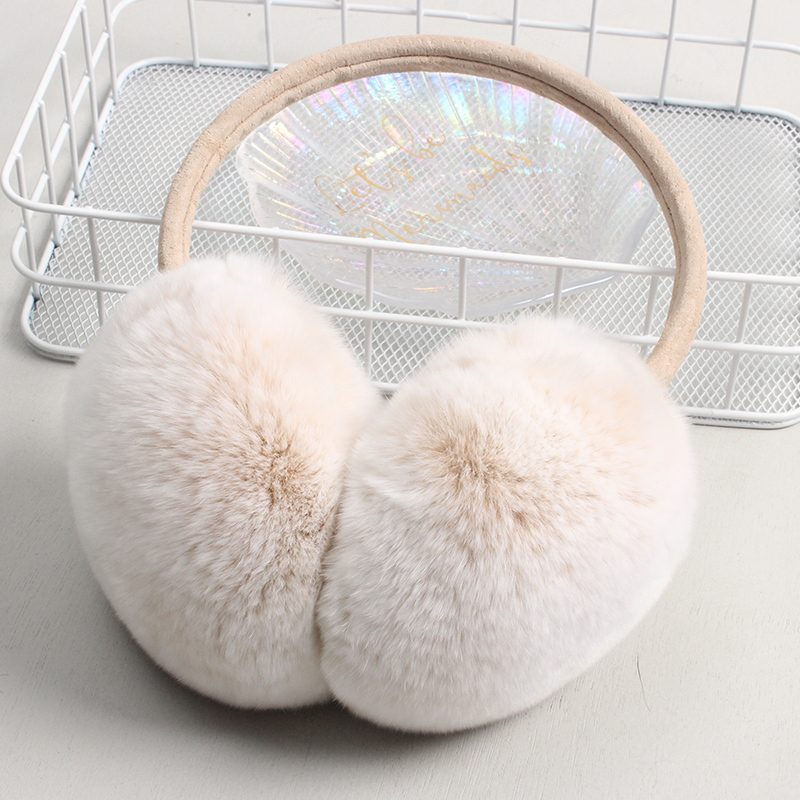 Gringotts Whole Leather Otter Rabbit Fur Ear Cover Fur Ear Protector Winter Warm Ear Cover Female Ear Bag Adjustable