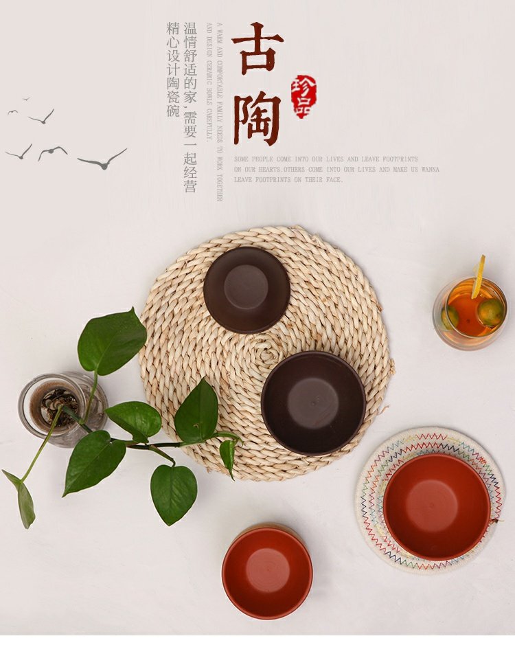 Bát đất cổ điển bát nhỏ bát gốm đỏ bát cơm trắng bát cơm gốm gốm đất nung bát bộ đồ ăn bát sứ bát bát trang trại bát dĩa nhựa