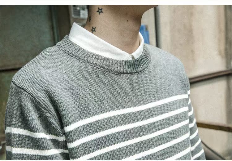 Tokyo Tủ quần áo nam Mới Nhật Bản Cao đẳng Gió Áo cổ tròn Nam Thanh niên Hàn Quốc Áo len giản dị quần áo nam hàng hiệu