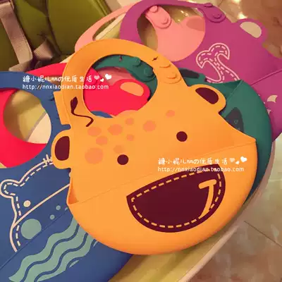 Canadian marcus Baby Baby Baby Baby Baby silicone feeding bag waterproof three-dimensional bib cartoon soft bib