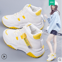 South Korea 2022 Summer new casual breathable sneakers thick bottom small white shoes woman 100 lap gush high helping board shoes woman