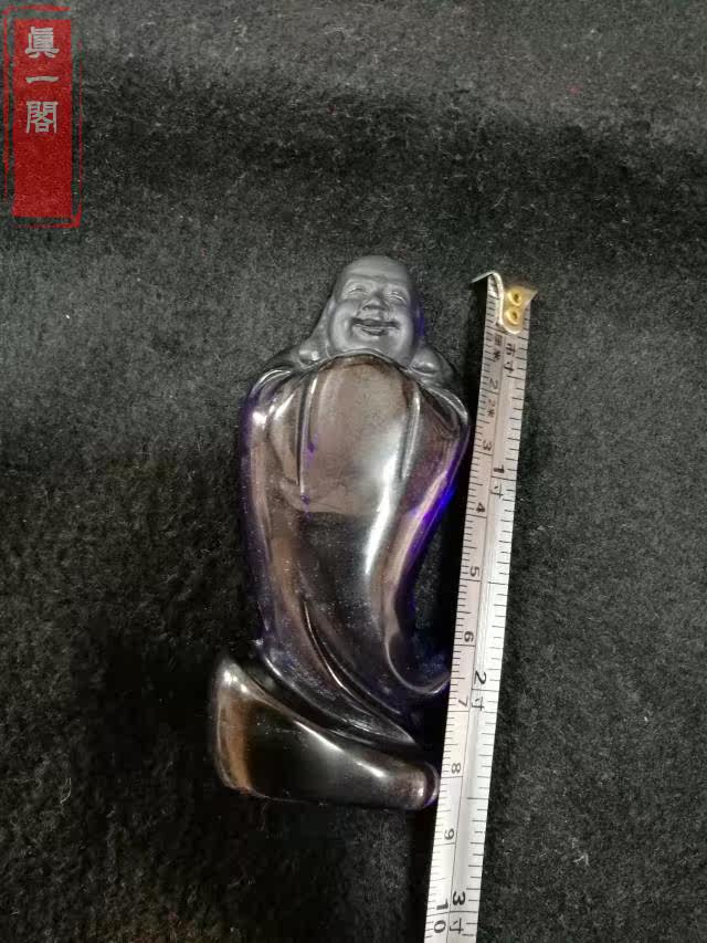аксессуары для шеи 高档精品古玩 清代老宝石精美雕刻弥勒佛招财蓝宝石老宝石摆件