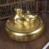 Year of the Rat Chinese style retro creative personality ashtray with lid household trend home living room gift ornaments