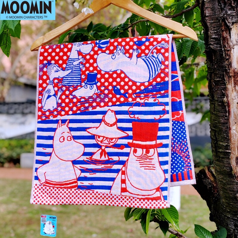 Moomin Moomin Towel Class a Pure Cotton Household Face Towel Absorbent Soft Quick-Drying Gauze Art Museum Long Towel
