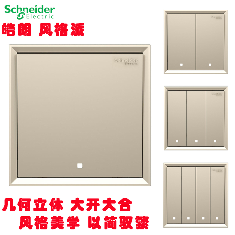 Schneider Haorang series Gtune gold opening two open three open four open single control double cut switch wall power switch