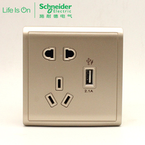 Funchamps golden five holes with USB 2 1A phone charging socket 23 plug-in power socket