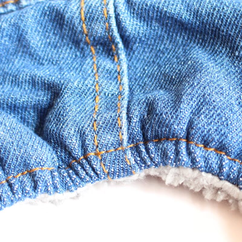 Quần áo thú cưng Quần áo mùa xuân và mùa thu đông Teddy gấu chó quần áo sọc bốn chân denim - Quần áo & phụ kiện thú cưng nón bảo hiểm cho mèo