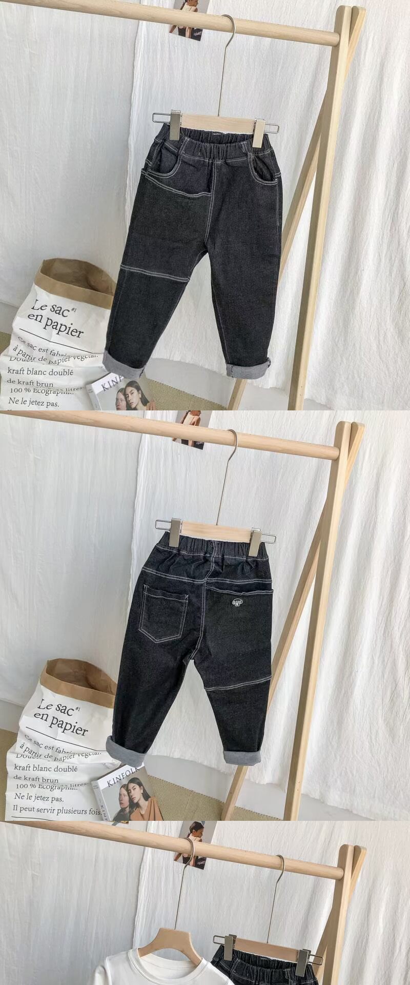 Quần jeans bé trai xuân mới 2019 phiên bản Hàn Quốc cho bé trai quần âu ống chân quần mùa xuân và mùa thu thủy triều - Quần jean thoi trang tre em