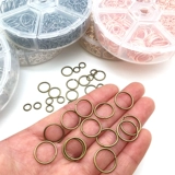 1010pcs одно кружковое кольцевое кольцо кольцо кольцо Железное кружок коробка DIY ручной ювелирные аксессуары с закрытым ртом кольцо кольцо кольцо