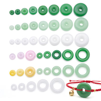Chinese-style glazed imitation jade peace pendant with scattered beads, white jade, yellow jade and green jade diy beaded bracelet accessory