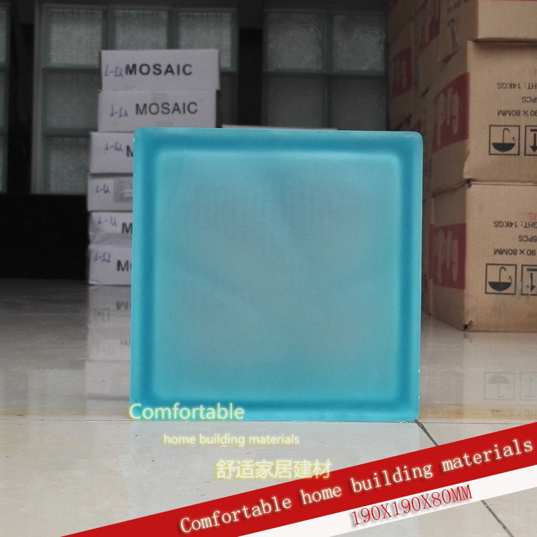 Baoshi Blue Cloud Mist Tattooed Frosted color Haiwei Glass brick Xuanguan Makeup Room Separator Wall Manufacturer Direct Sales Popularity