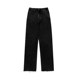 ໝາຊື່ສັດ Xiaoba pear-shaped homemade black straight slim jeans for women petite spring style raw edge nine-point pants